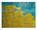 I love Gold
An abstract textured painting featuring a bold mix of metallic gold, copper and turquoise blue 